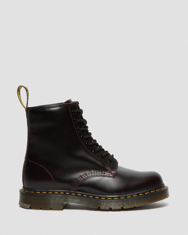 Men's Dr Martens 1460 Slip Resistant Atlas Leather Work Boots Burgundy | AU 646JPQ